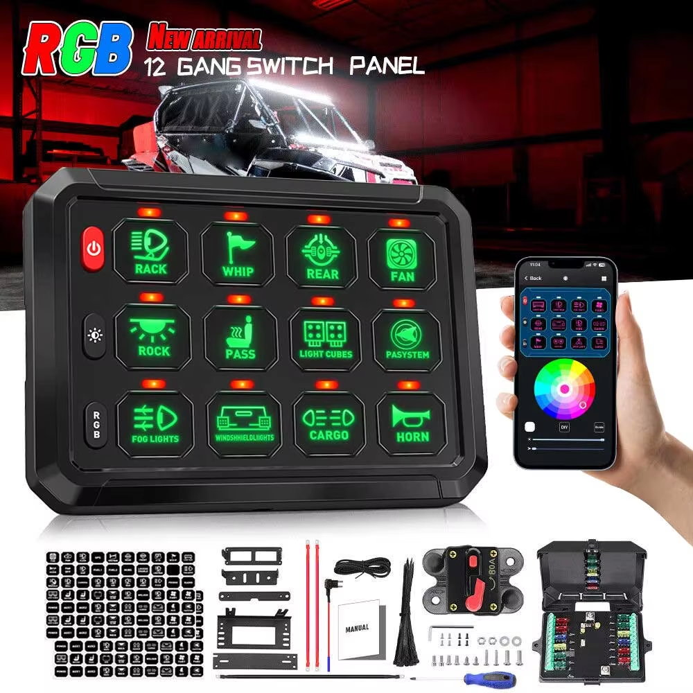 Rgb Light Strip - 12 Gang RGB LED switch panel