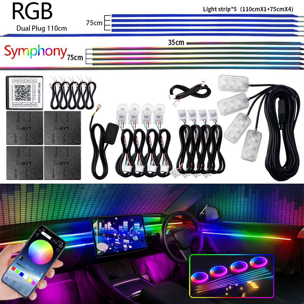 Rgb Light Strip - Universal Led Car Ambient Light RGB