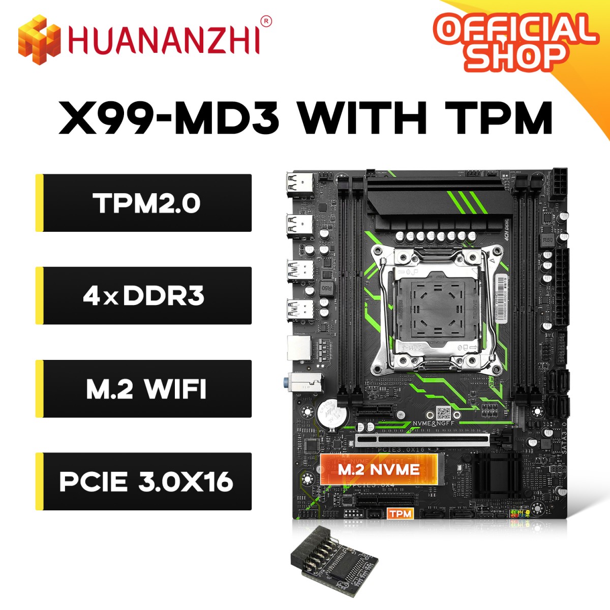 HUANANZHI X99-MD3 Motherboard  - Pc Gaming Omen recension och pris