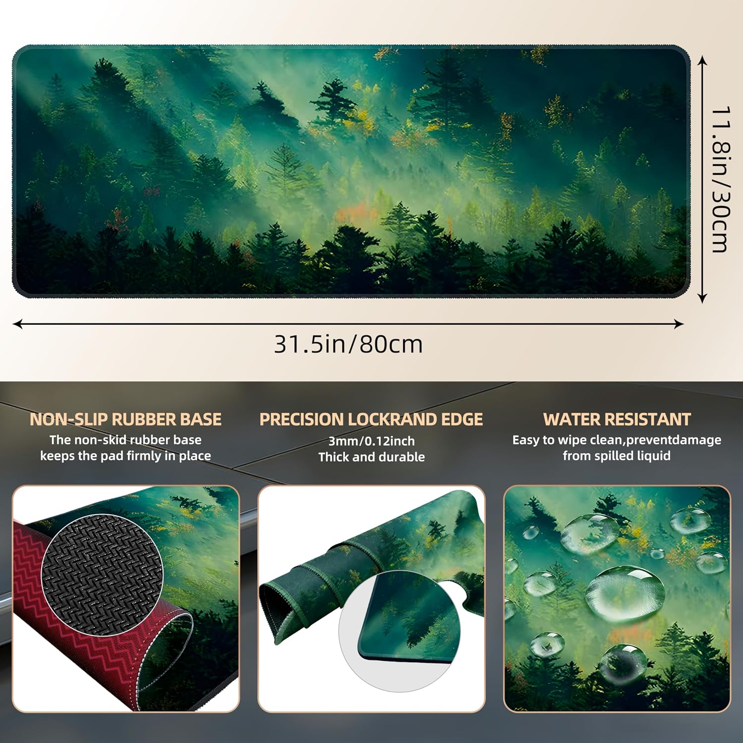 Large Mouse Pad with Stitched  - Gaming Desk Mat recension och pris