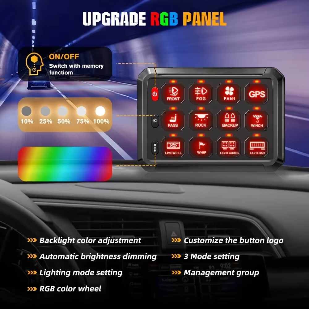 12 Gang RGB LED switch panel w - Rgb Light Strip recension och pris