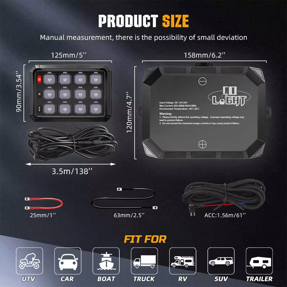 12 Gang RGB LED switch panel w - Rgb Light Strip recension och pris