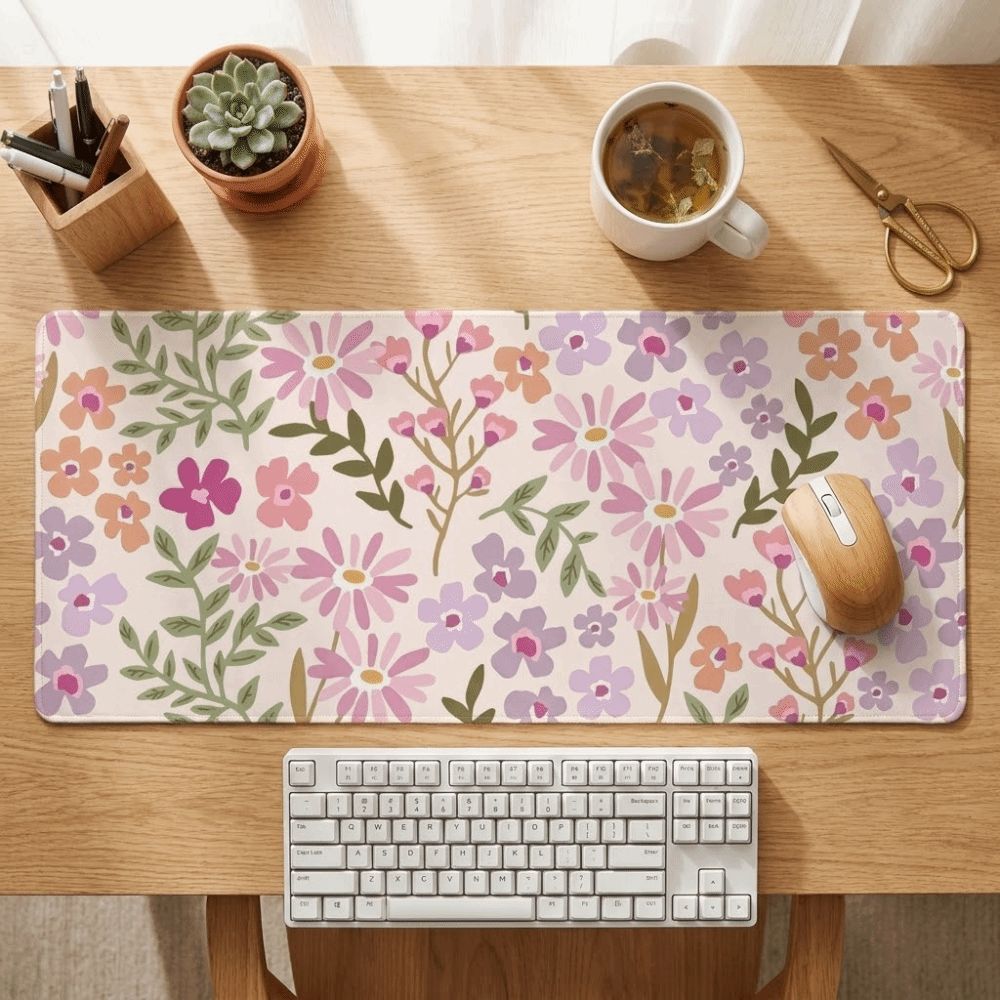 Stain-resistant Large Floral D - Gaming Desk Mat recension och pris