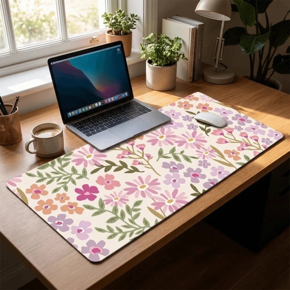 Stain-resistant Large Floral D - Gaming Desk Mat recension och pris