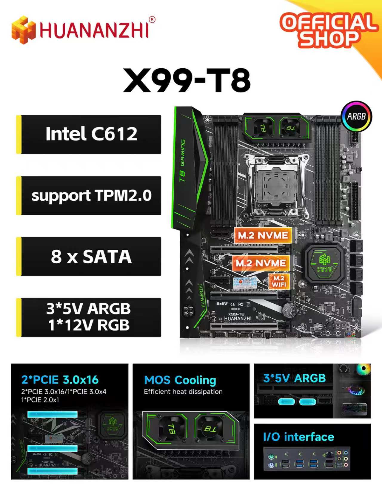 HUANANZHI X99-T8 LGA 2011-3 Mo - Pc Gaming Omen recension och pris