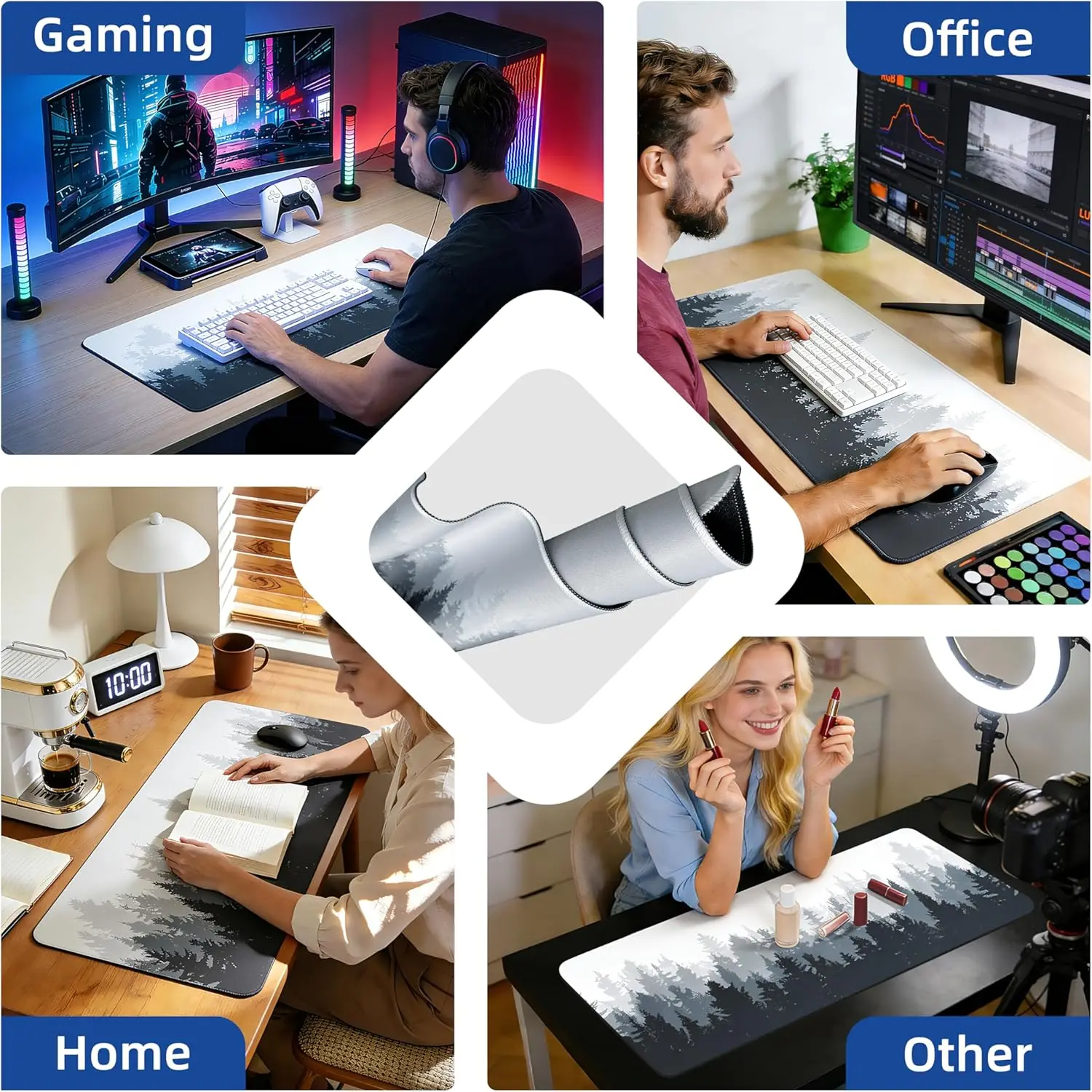 Forest Pattern Gaming Mouse Pa - Gaming Desk Mat recension och pris